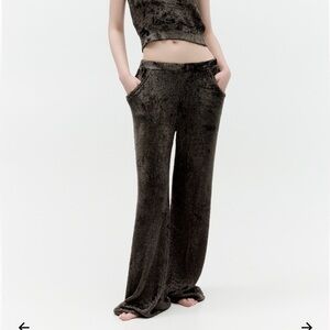 Aya Muse opal pants knit wide leg lounge $862 NWT sz M